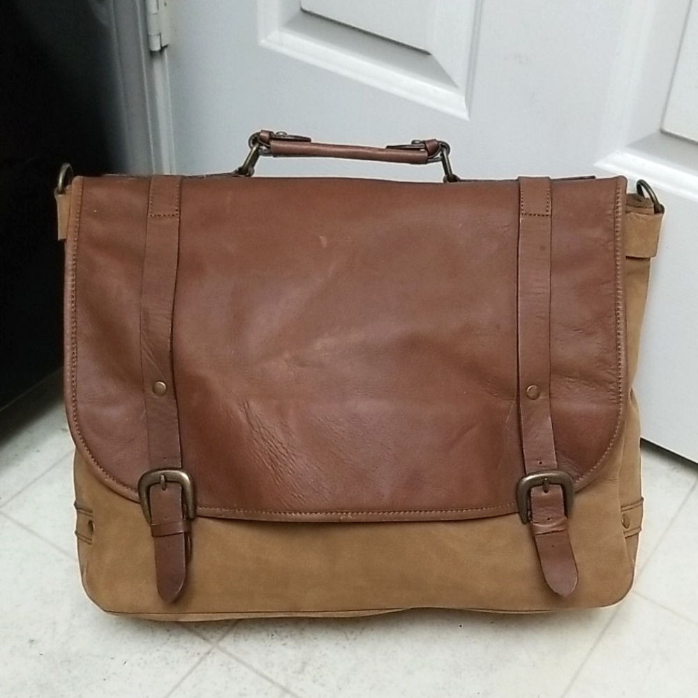 Vintage Leather Large Messenger Style Briefcase